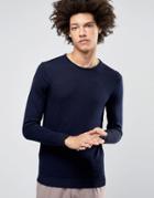 Selected Homme Merino Wool Crew Neck Sweater - Navy