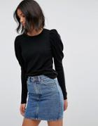 Asos Sweater With Full Sleeves - Black