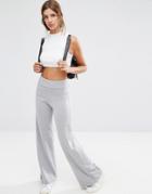 Asos Lounge Foldover Flare Trousers - Gray