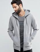 Only & Sons Zip Through Flecked Jersey Sweater - Gray