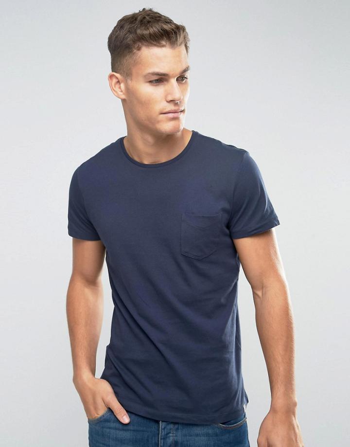 Jack And Jones Crew Neck Pocket T-shirt - Navy
