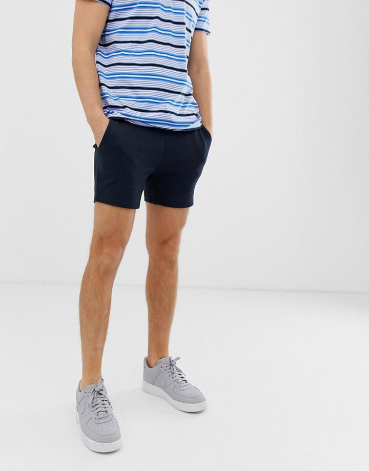 Asos Design Skinny Shorts In Shorter Length In Navy - Navy