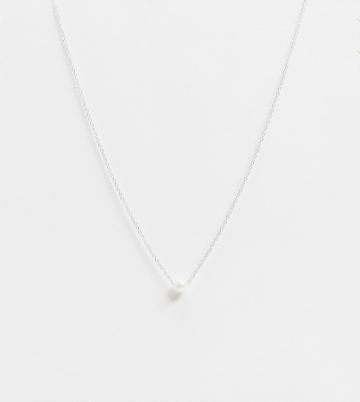 Kingsley Ryan Curve Sterling Silver Choker Necklace With Pearl Pendant
