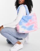 My Accessories Slouchy Shopper Bag In Tie-dye Teddy-multi