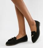New Look Wide Fit Tassel Loafer - Black