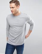 Asos T-shirt With 3/4 Length Sleeves In Gray - Gray