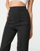 Asos Design Ponte Pintuck Peg Pants-black