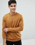 Asos Cotton Sweater In Tan - Brown