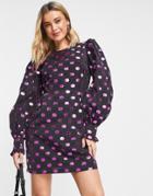 Nobody's Child Long Sleeve Peggy Dress In Black