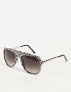 Jeepers Peepers Patterned Frame Sunglasses-black