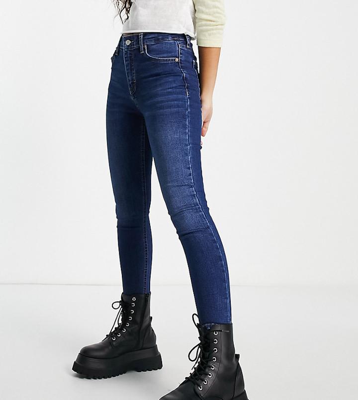 Topshop Petite Jamie Jeans In Rich Blue-blues