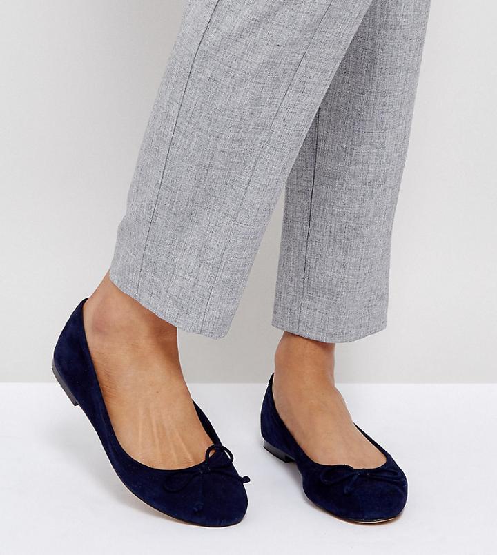 Asos Lifesaver Suede Ballet Flats - Navy