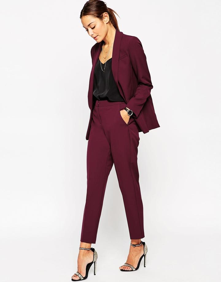 Asos Premium Clean Tailored Pant - Wine
