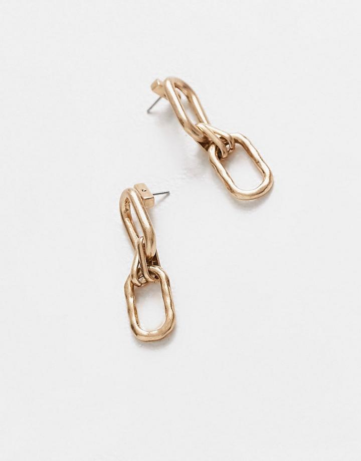 Allsaints Chunky Chain Drop Earrings In Gold