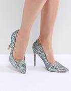 Public Desire Debbie Blue Glitter Pumps - Blue