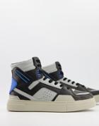 Asos Design High Top Sneakers In Blue And Gray-blues
