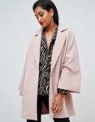 Vila Oversized Coat With Wide Sleeves - Pink