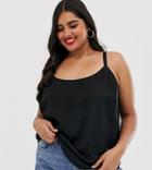 Asos Design Curve Eco Scoop Neck Cami-black