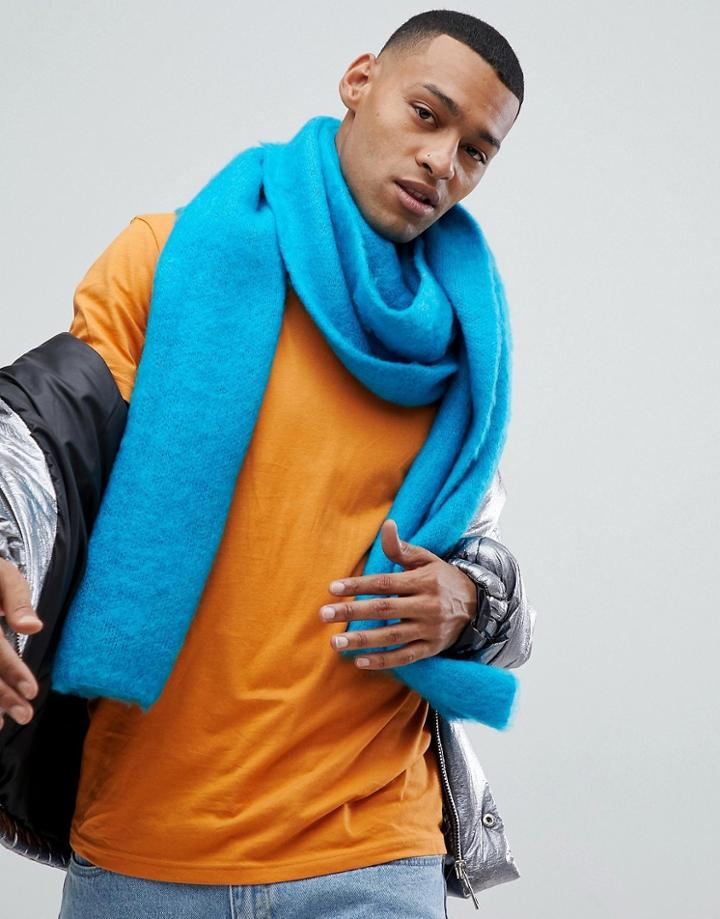 Asos Design Standard Scarf In Bright Blue