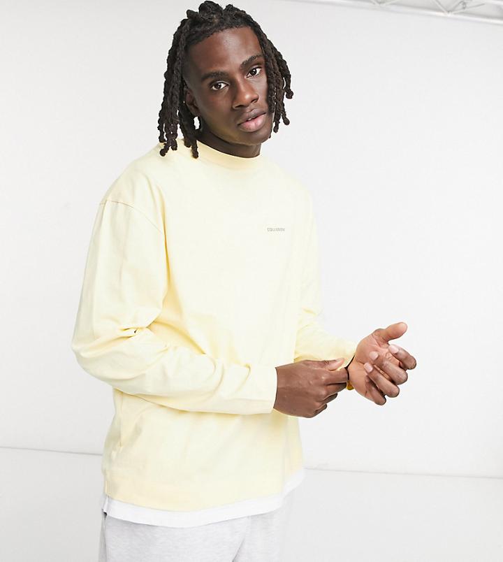 Collusion Oversized Long Sleeve T-shirt With Double Layer Effect In Yellow