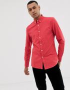 Farah Brewer Slim Fit Oxford Shirt In Orange - Orange