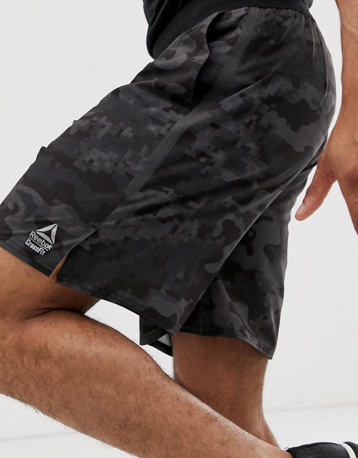 Reebok Crossfit Speed Shorts In Navy Camo-blue