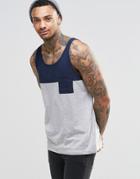 Asos Vest With Contrast Yoke And Pocket