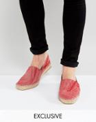 Hudson London Exclusive For Asos Washed Canvas Espadrilles - Red