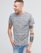 Threadbare Striped T-shirt With Chest Pocket - Blue