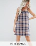 Noisy May Petite Cami Strap Check Dress - Multi