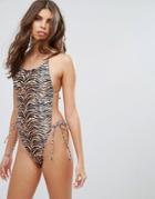 Motel Tiger Animal Print Swimsuit - Multi