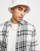 Only & Sons Vintage Check Shirt In White