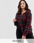 New Look Curve Check Shirt In Red - Red