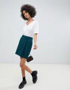 Asos Design Tailored Mini Skirt With Obi Tie-green