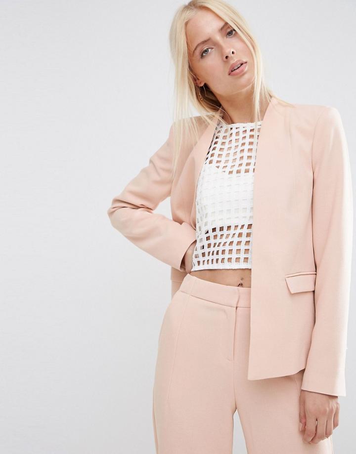 Asos Structured Edge To Edge Blazer - Pink Neutral