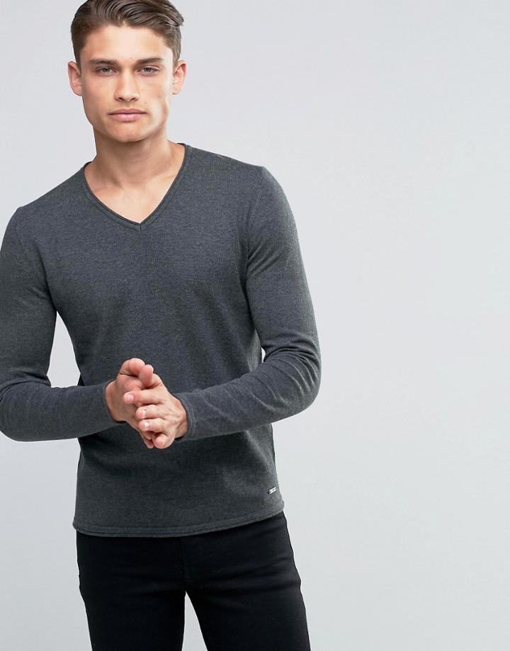 Esprit V-neck Sweater - Gray