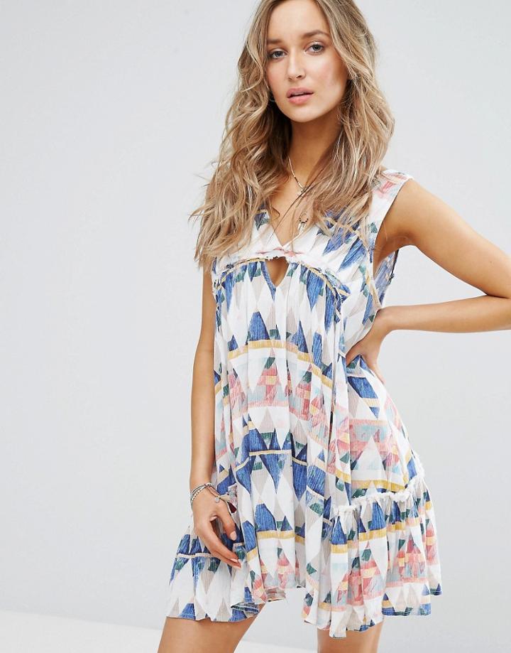 Surf Gypsy Geo Printed Beach Dress - Multi