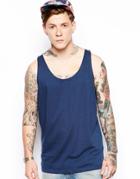 Asos Tank With Relaxed Skater Fit - Blue