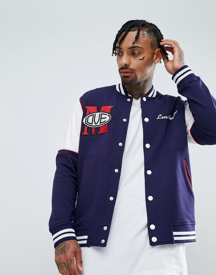 Love Moschino Varsity Bomber Jacket - Navy