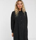 Monki Animal Print Mini Shirt Dress In Black