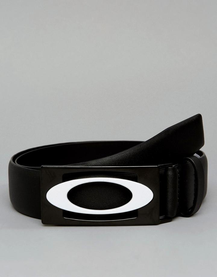 Oakley Golf Pro Leather Belt Logo Buckle In Black - Black