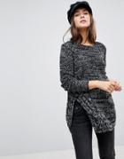 Qed London Speckled Knit Sweater - Black