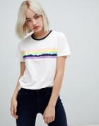 Pepe Jeans Luca Rainbow Logo T-shirt - White