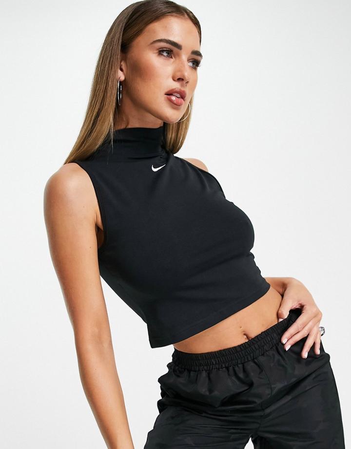 Nike Essentials Mock Neck Tank In Black