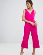 Oasis Wrap Front Culotte Jumpsuit - Pink