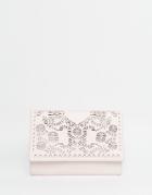 Asos Laser Cut Clutch Bag - Cream