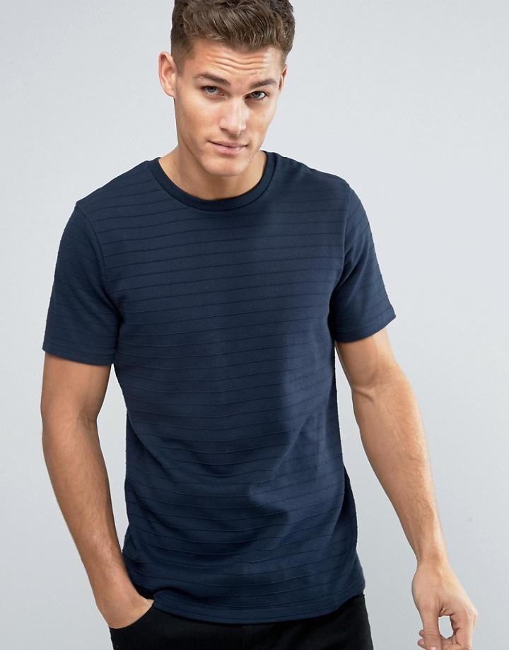 Jack & Jones Premium Ribbed T-shirt - Navy
