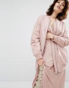 Seint Longline Bomber Jacket - Pink