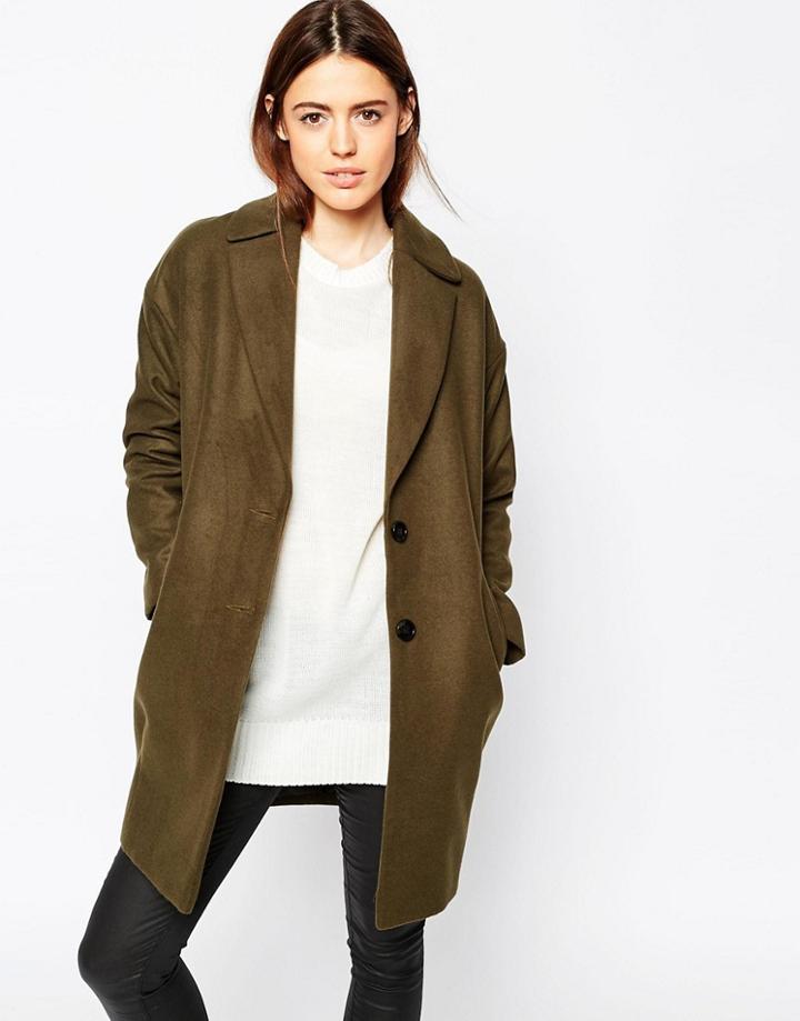 Asos Ultimate Cocoon Coat - Green