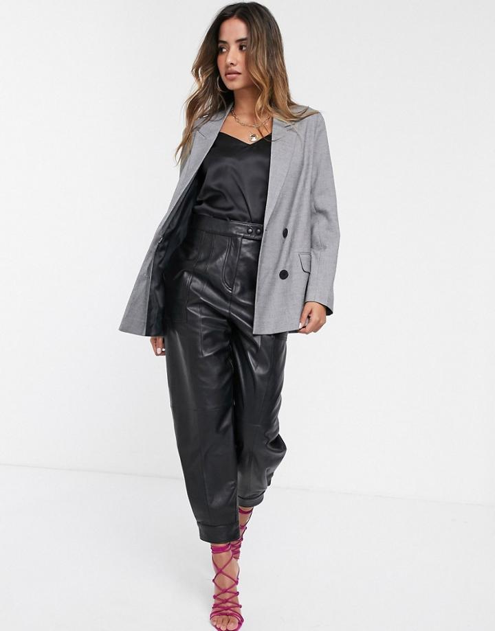 Stradivarius Check Blazer In Gray